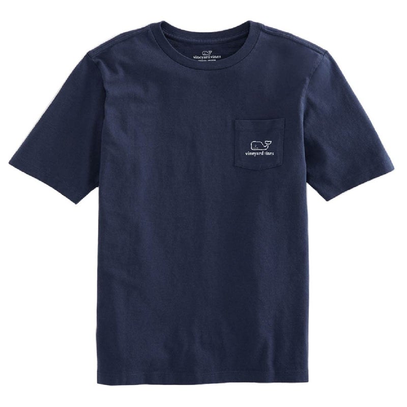 Vineyard Vines Unisex Child Boys' Short Sleeve Vintage Whale Pocket T-Shirt, Blue Blazer, Large US - Image 2